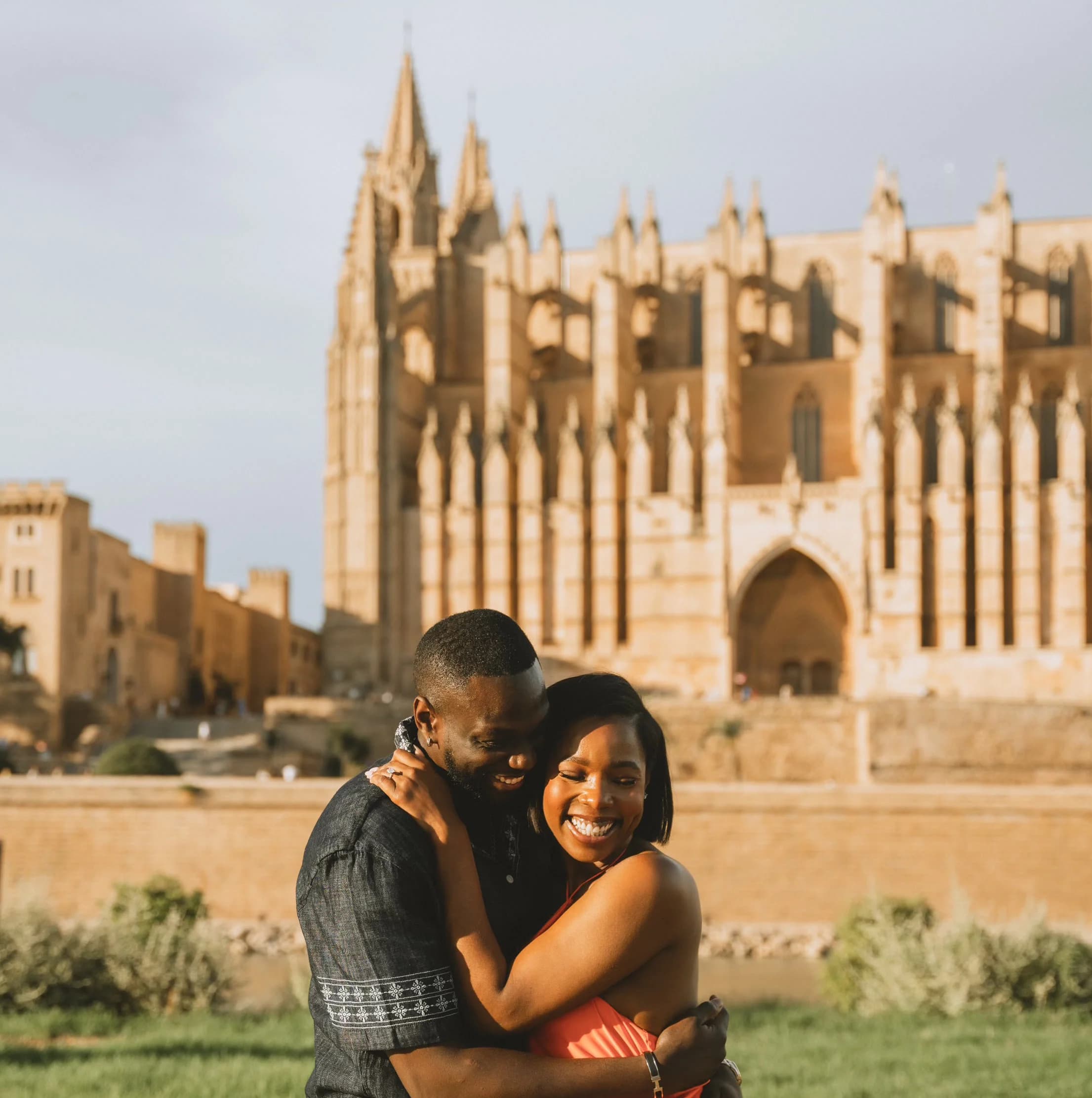 A man and woman in a romantic getaway on a private trip